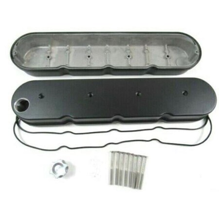 Absurdo Cast Aluminum Center Pull Baffled Valve Cover for GM LS Small Block Gen IV, Black AB2194262